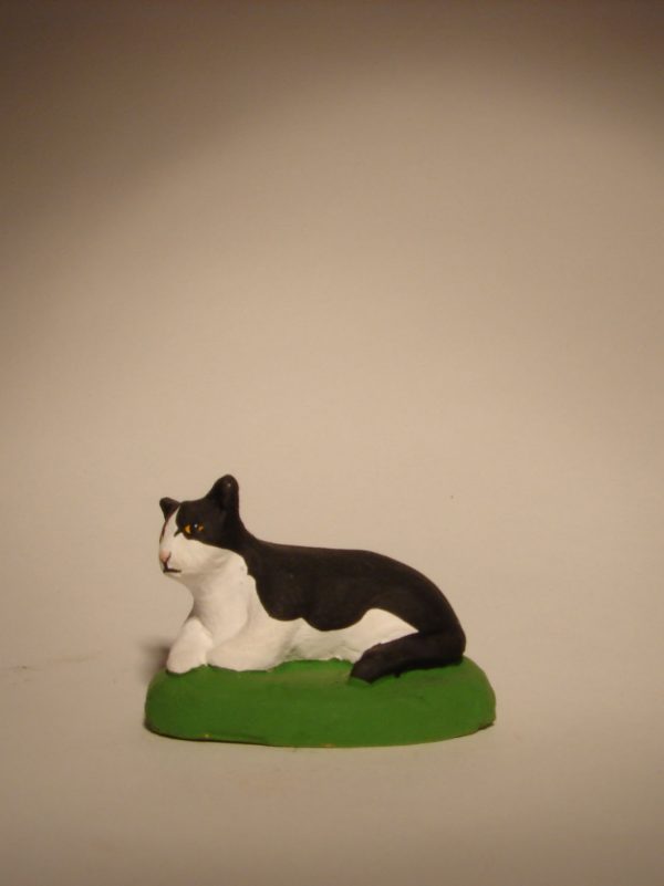 Chat noir et Blanc pour santons de 9 cm