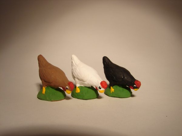 Poule Picore Blanche 9 cm