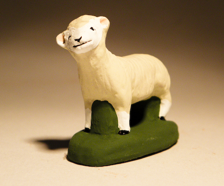 Mouton Debout Blanc pour santons de 7 cm
