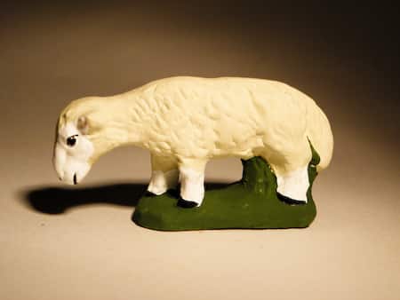 Mouton Broute Blanc pour santons de 9 cm
