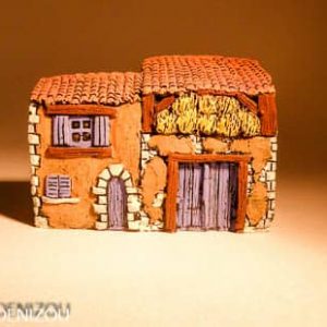 Mini Grange en Plâtre pour santons puces (2 cm)