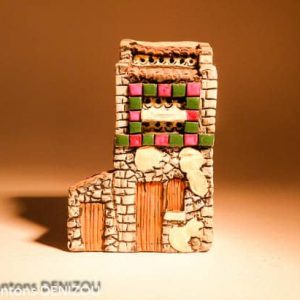 Mini Pigeonnier en Plâtre pour santons puces (2cm)