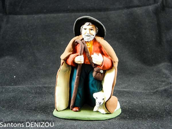 Santon de vieux berger de 9 cm