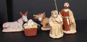 Nativité dorée à la feiulle d'or