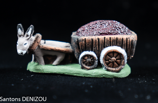 Charrette de raisin pour santon puce de 2cm