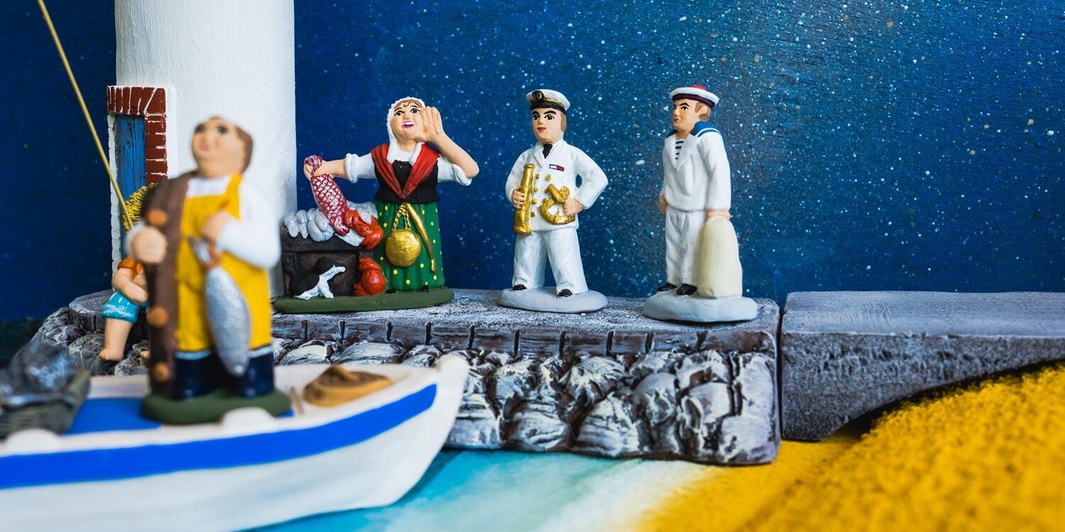 Crèche santons Noël Bateau