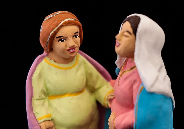 Santon de la Visitation de Marie à sa cousine Élisabeth en 7 cm